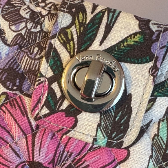 Vera Bradley Lavender Meadow Large Wallet Turnlock - Picture 3 of 12